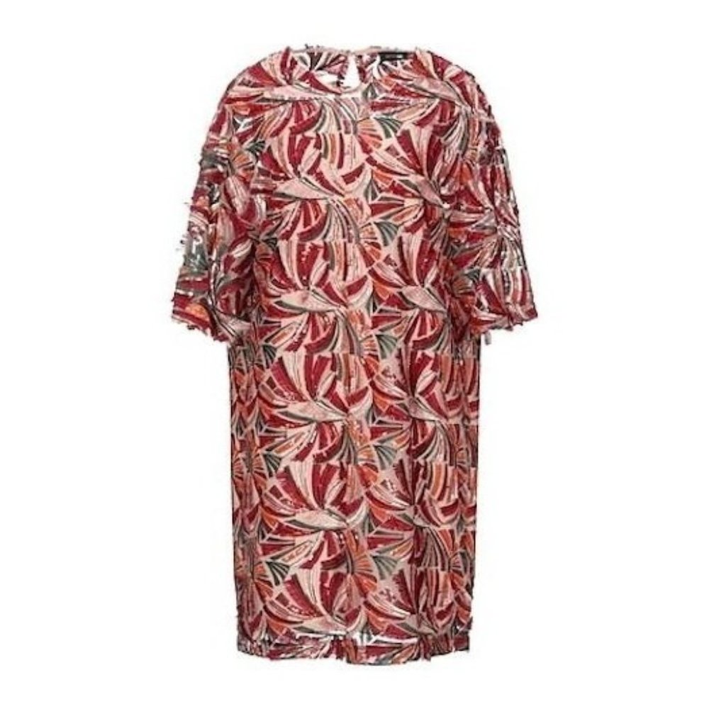 Ottod Ame NWT Fringe Embroidered Sequin Dress Tunic Shift Sheer With Liner 38 2